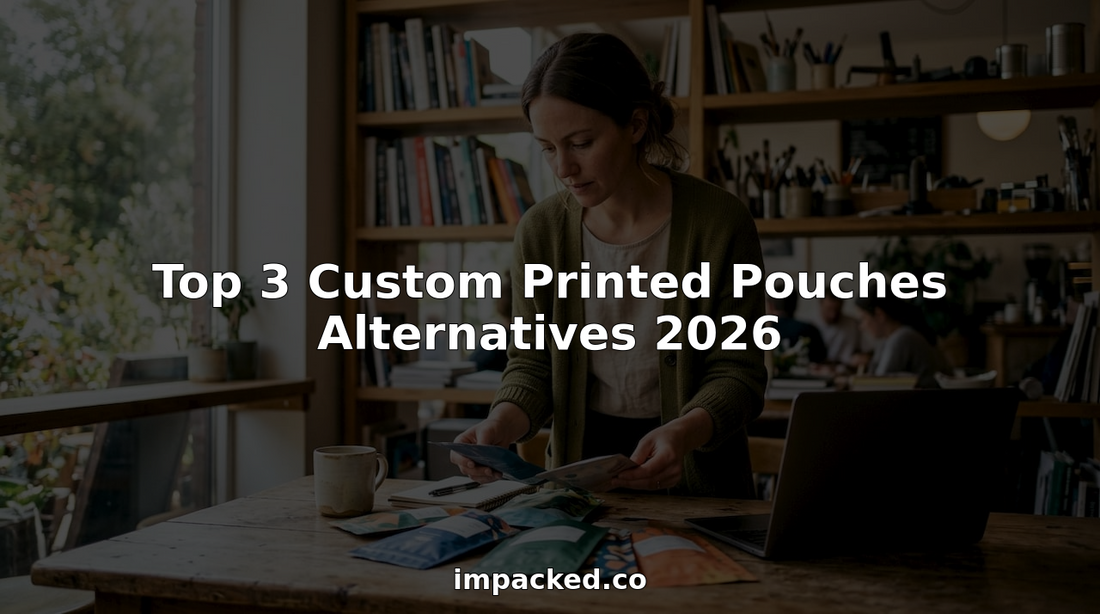 Designer reviewing custom printed pouch samples