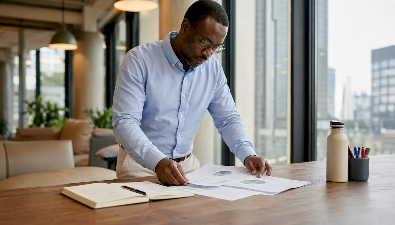 Man reviewing FSC certification documents